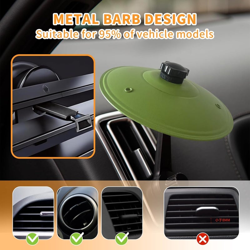 Zerikwon Car Cymbal, Car Crash Cymbal Air Vent - Easy Clip-On Mini Cymbal for Car Dashboard (green) - Image 2
